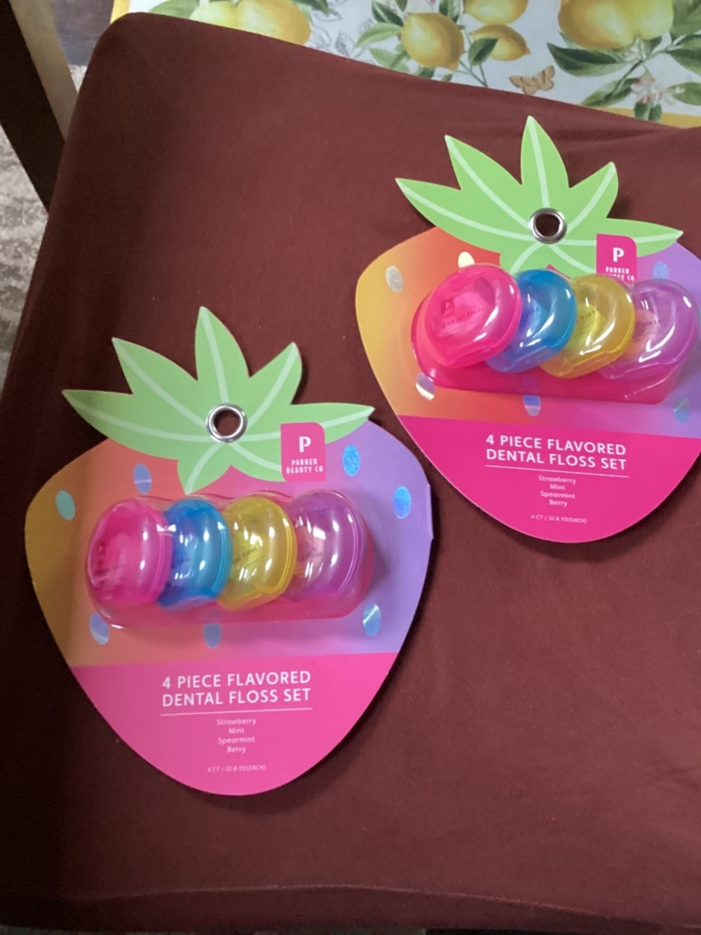 Parker Beauty Co flavored dental floss sets for sale New Each set has 4 pieces